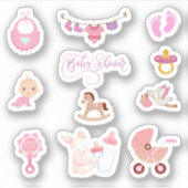 Baby shower Roze Stickers (Voorkant)