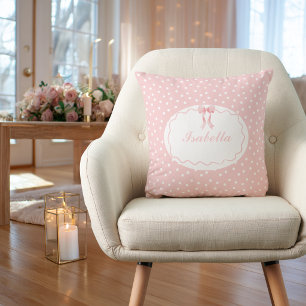 Baby Shower Roze Strik Stippen Baby Meisje Coquett Kussen