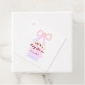 Baby shower Roze strik waterverf Elegant Modern Bedankjes Labels (In situ)