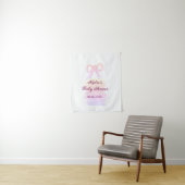 Baby shower roze strik waterverf elegant modern  wandkleed (In situ)