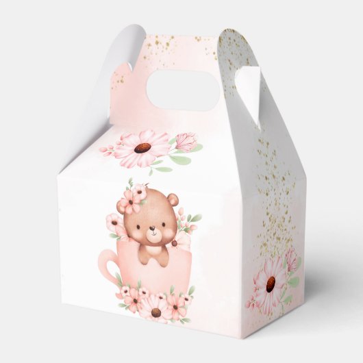 Baby shower roze teddy in een bekertje bedankdoosjes (Achterkant)