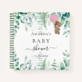 Baby shower roze teddybos notitieboek (Voorkant)