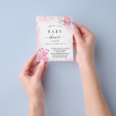 Baby shower roze teddymeisje begrotingsuitnodiging flyer (Hand)