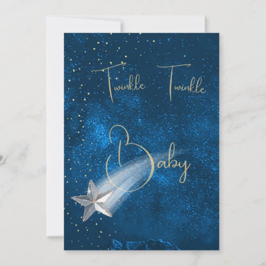 Baby shower roze Twinkle Twinkle Stars Kaart (Achterkant)