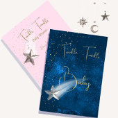 Baby shower roze Twinkle Twinkle Stars Kaart