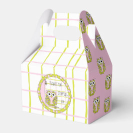 Baby Shower Roze Uil Bedankdoosjes