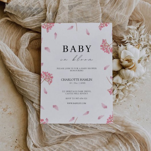 Baby shower Roze Uitnodiging Sjabloon