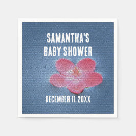 Baby shower Roze ventilator Blauw water Floral Servet