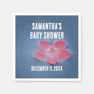 Baby shower Roze ventilator Blauw water Floral Servet