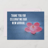 Baby shower Roze ventilatorblauw watergast Harteli Briefkaart (Voorkant / Achterkant)