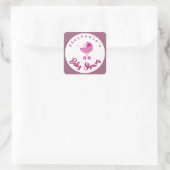 Baby shower Roze vervoer personaliseren Vierkante Sticker (Tas)