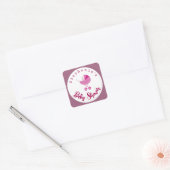 Baby shower Roze vervoer personaliseren Vierkante Sticker (Envelop)