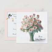 Baby shower Roze Voeten Bloem Boeket Kaart (Voorkant / Achterkant)