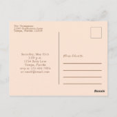 Baby shower Roze Waterverf Elegant Floral Buggy Briefkaart (Achterkant)
