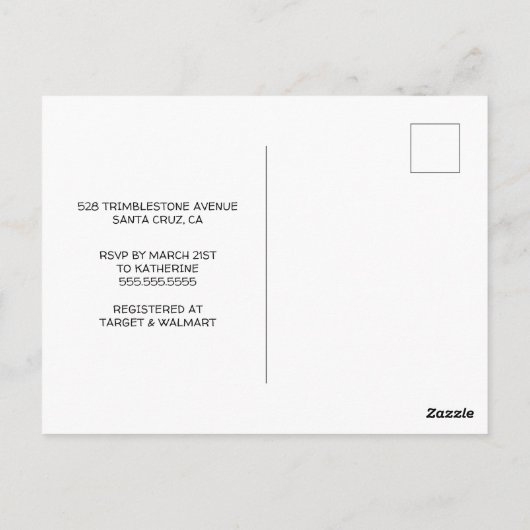 Baby Shower | Roze Waterverf Flamingo Invitation Briefkaart (Achterkant)