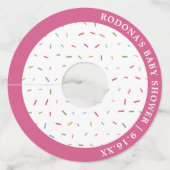 Baby shower roze wijnglaslabel (Voorkant)