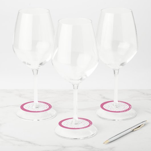 Baby shower roze wijnglaslabel (Set)