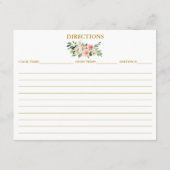 Baby shower Roze witte flora Recipe Kaart Gold (Achterkant)