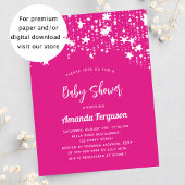 Baby shower roze witte sterren budget uitnodiging flyer