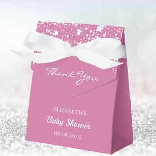 Baby shower roze witte sterren meisje dank u bedankdoosjes