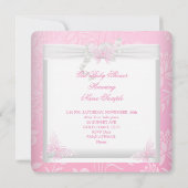  Baby shower Roze witte vlinder Kaart (Achterkant)