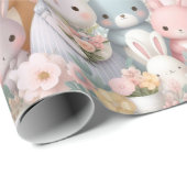 Baby shower Roze Woodland Animals Wrapping Paper Cadeaupapier (Rol Hoek)