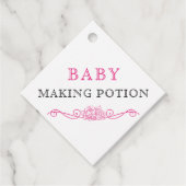 Baby shower Roze Zwart Baby Making Potion Bedankjes Labels (Voorkant)
