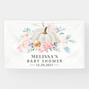 Baby shower Rozen Bloemenpompoen Spandoek