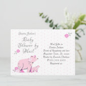 Baby shower Rozen Roze Mama Beer en Cub Kaart (Staand voorkant)