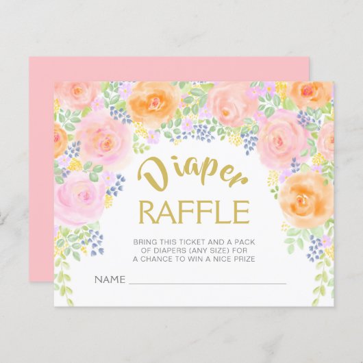 Baby shower Rozen roze roze rozen invullen (Voorkant / Achterkant)