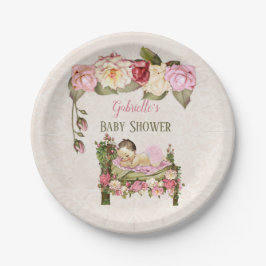 Baby shower Rozen van de tuinbouwer Papieren Bordje