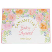Baby shower Rozen Waterverf Floral Fancy Groot Cadeauzakje (Voorkant)