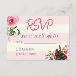 baby shower RSVP-kaart Floral roze RSVP Kaartje