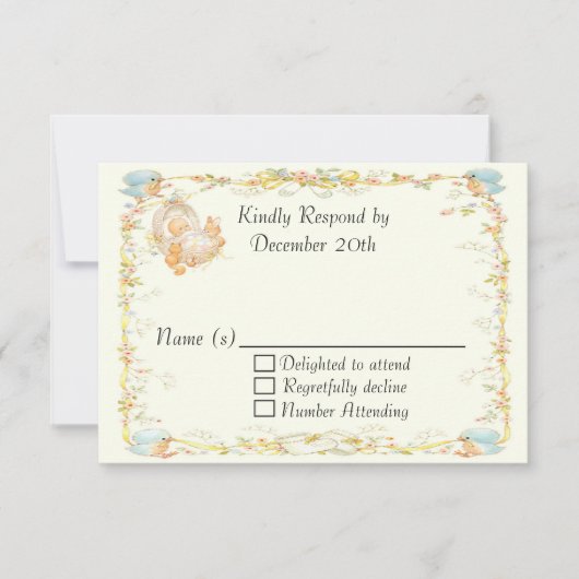  Baby shower RSVP-kaart RSVP Kaartje (Voorkant)