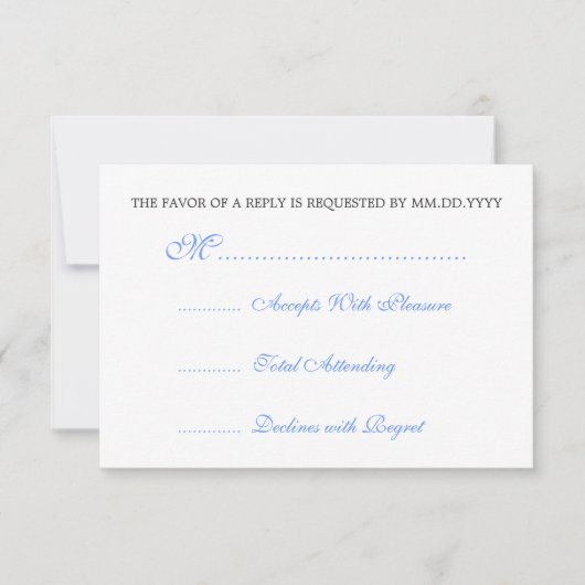 baby shower RSVP  Ribbon Blue (Voorkant)