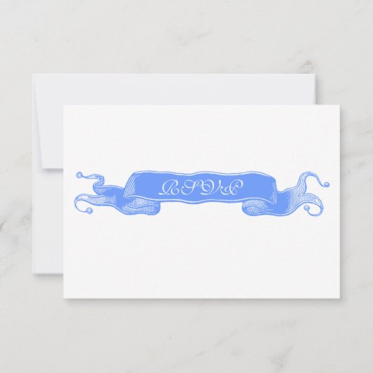 baby shower RSVP  Ribbon Blue (Achterkant)