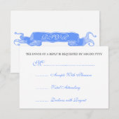 baby shower RSVP  Ribbon Blue (Voorkant / Achterkant)