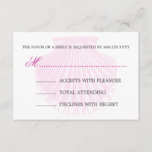 baby shower RSVP  Scallop Shell Roze Kaartje