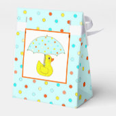 Baby shower Rubber Duck met membrella Bedankdoosjes (Achterkant)