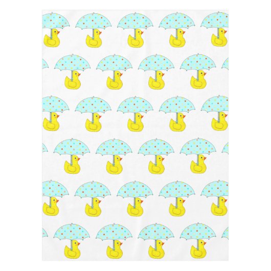 Baby shower Rubber Duck met membrella Tablecloth Tafelkleed (Voorkant)