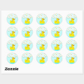 Baby shower Rubber Duck met Umbrella Classic Roun Ronde Sticker (Vel)