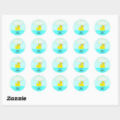 Baby shower Rubber Duck met Umbrella Ronde Sticker (Vel)