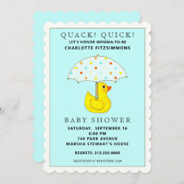 Baby shower Rubber Ducky met Paraplu Kaart
