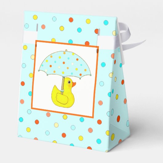 Baby Shower Rubber Eend Met Paraplu Bedankdoosjes (Achterkant)