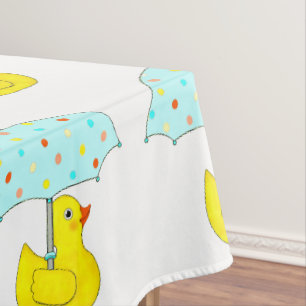 Baby Shower Rubber Eend Met Paraplu Tafelkleed