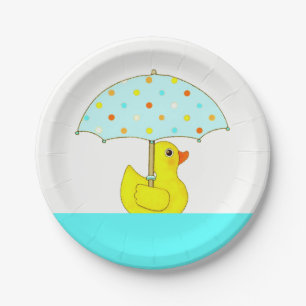 Baby Shower Rubber Eend  Papieren Bordje