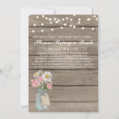 baby shower Rustic Babys Breath Girl String Lights Kaart (Achterkant)