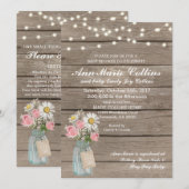 baby shower Rustic Babys Breath Girl String Lights Kaart (Voorkant / Achterkant)