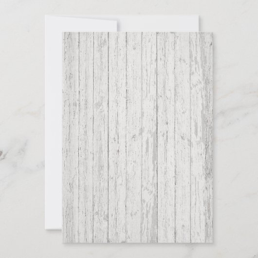 Baby shower Rustic Baby's Breath White Wood Kaart (Achterkant)