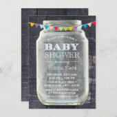 baby shower Rustic Barn Wood Mason Jar Kaart (Voorkant / Achterkant)